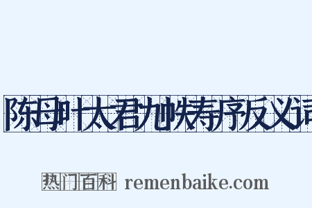 陈母叶太君九帙寿序反义词是什么意思的图片